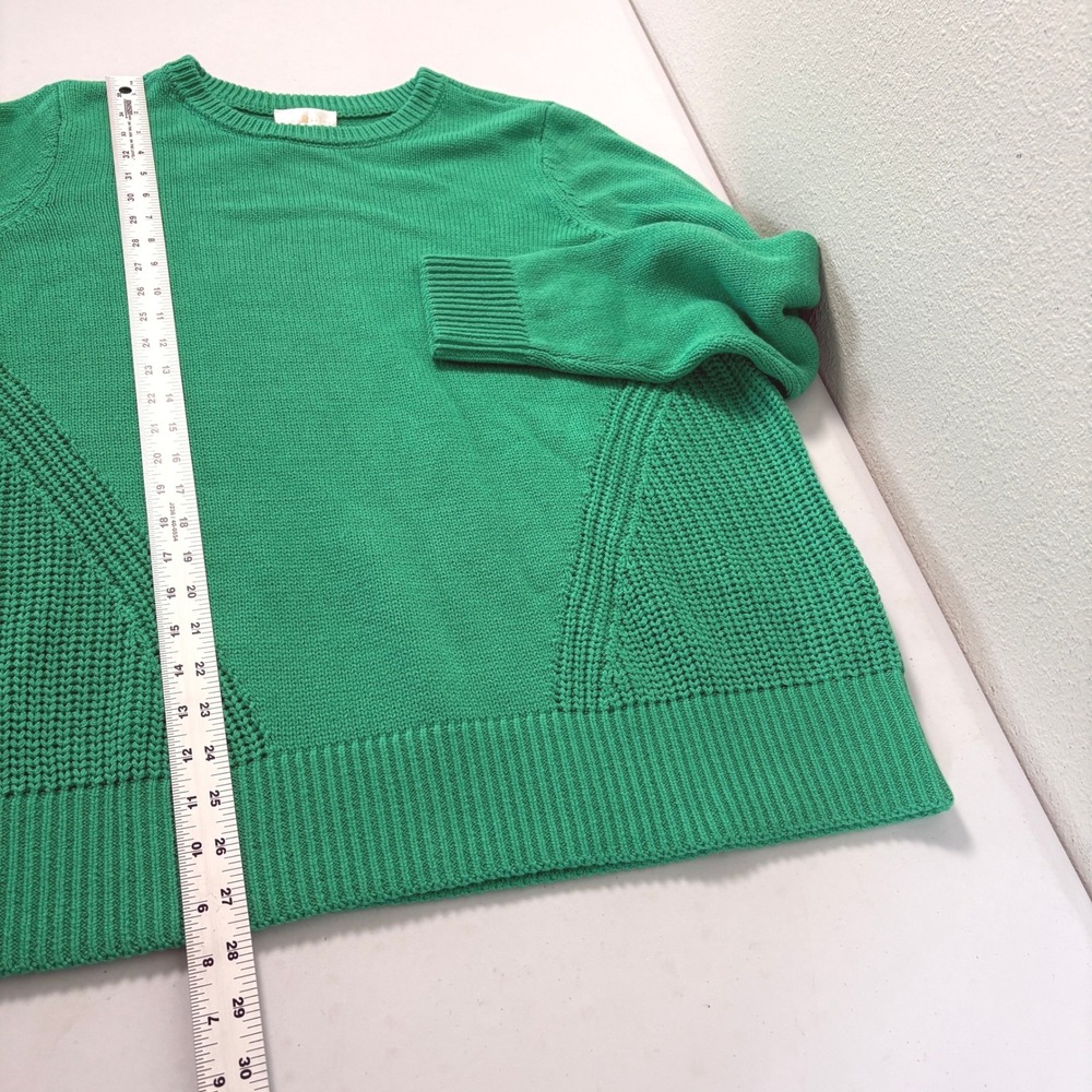 Belle by Kim Gravel Sweater Size XL Green Shaker Knit Crew Neck Pullover A674069 - Picture 7 of 8